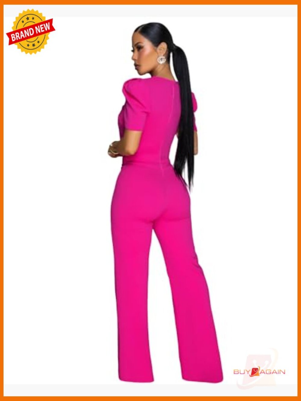 Elegant Jumpsuit with Wide Leg Pants Formal Party Wear - Picture 4 of 6